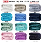 550GSM mink blanket in multiple colour options