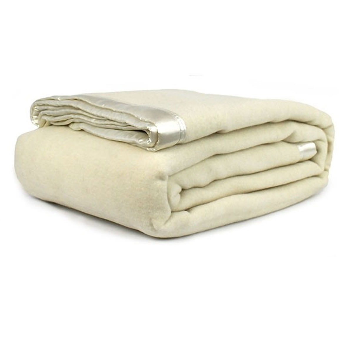 v442 wam blanket 400gsmwool ivory qs 204842 00.jpg Folded cream blanket with satin trim
