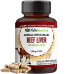 Organic beef liver supplement capsules bottle