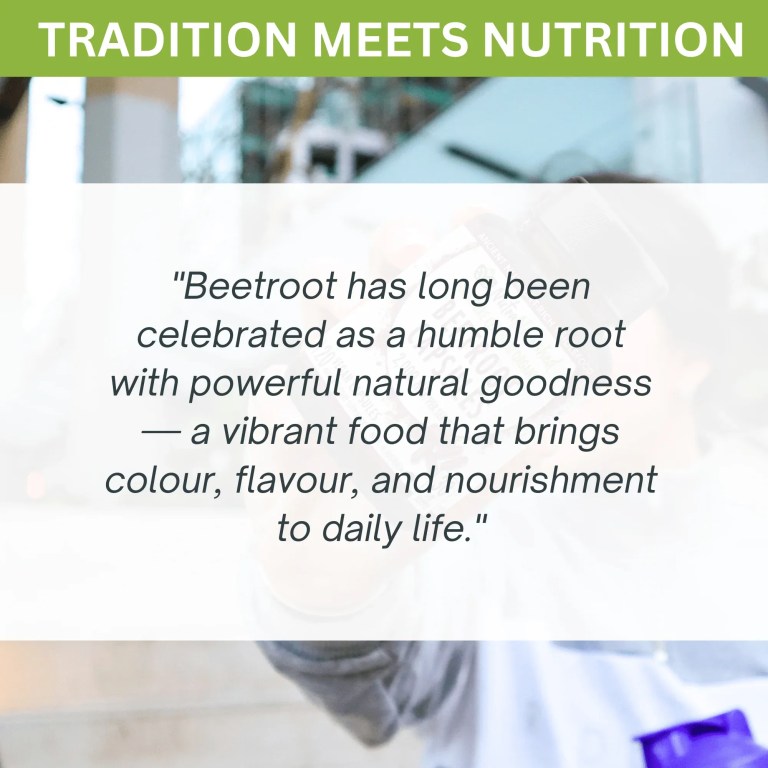 Tradition meets nutrition beetroot promotional banner