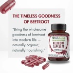 Organic beetroot capsules bottle with scattered red pills