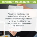 organic beetroot powder Beetroot nutrition quote over product packaging