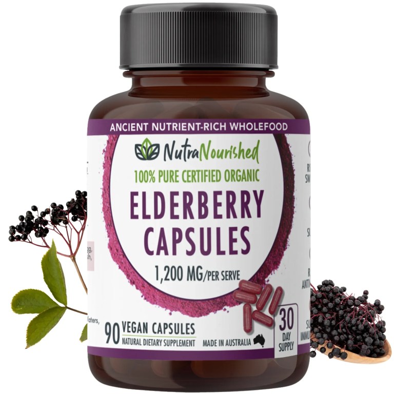 NutraNourished organic elderberry capsules bottle