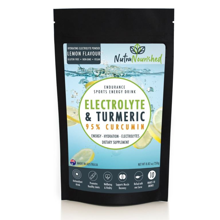 NutraNourished Electrolyte and Turmeric lemon powder pouch