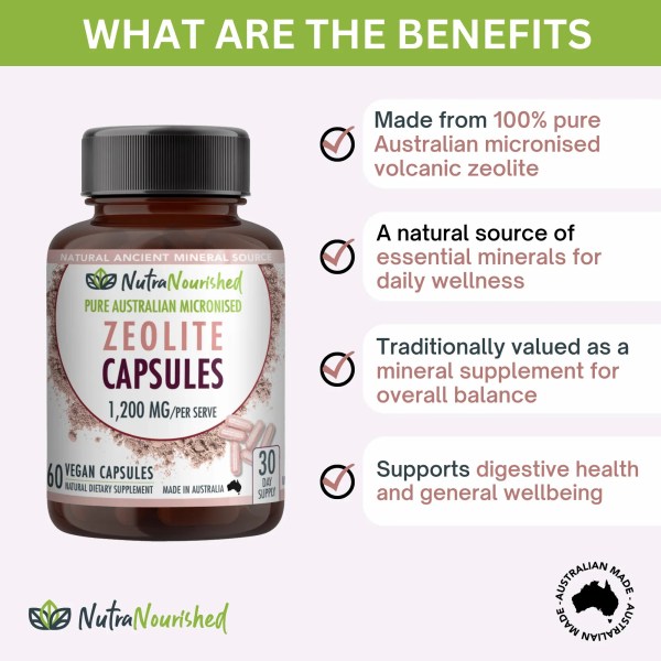 NutraNourished Australian zeolite capsules supplement bottle