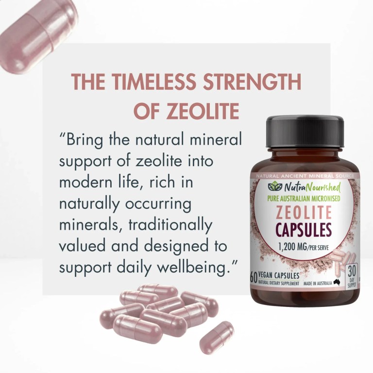 zeolite capsules Zeolite capsules bottle with scattered pink supplements