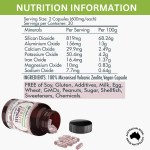 zeolite capsules Zeolite capsules nutrition information and supplement bottle