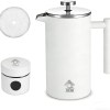 White French press coffee maker with canister