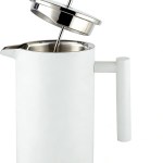 White stainless steel French press coffee maker