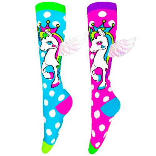 v563 mm050 t 202506020826 00.png Colourful unicorn knee-high socks with polka dots