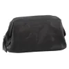 pierre cardin mens rustic leather toiletry case bag travel black Black leather toiletry bag with zip closure