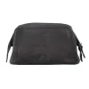 pierre cardin mens rustic leather toiletry case bag travel black Black leather toiletry bag with top zip