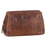 v563 pc 2803 cognac 217172 00.jpg Brown leather toiletry bag with zip closure