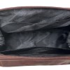 pierre cardin mens rustic leather toiletry case bag travel cognac Open brown leather toiletry bag with black lining