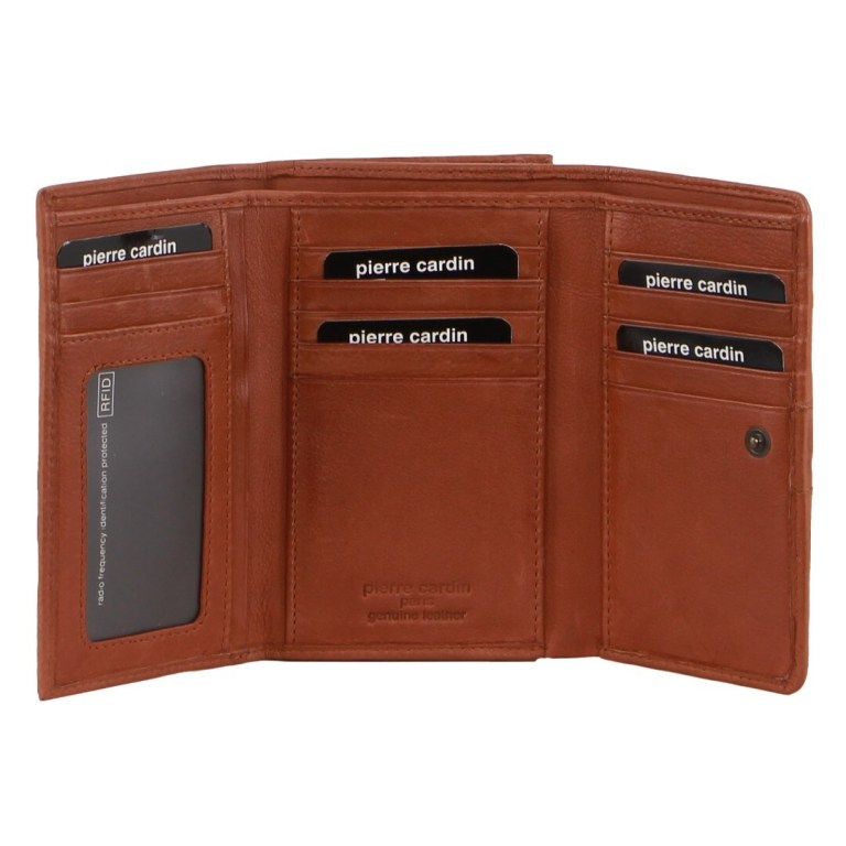 Brown leather wallet with multiple card slots