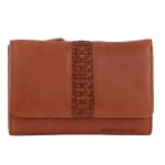 Brown leather wallet with braided centre detail