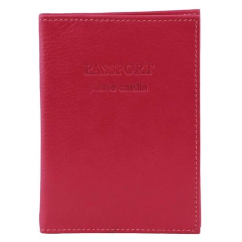 v563 pc3909 fuschia 174037 00.jpg Red leather Pierre Cardin passport holder