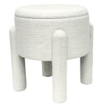 oscar storage stool 23cm Round upholstered stool with four cylindrical legs