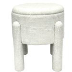 oscar storage stool 23cm Round upholstered stool with cylindrical legs