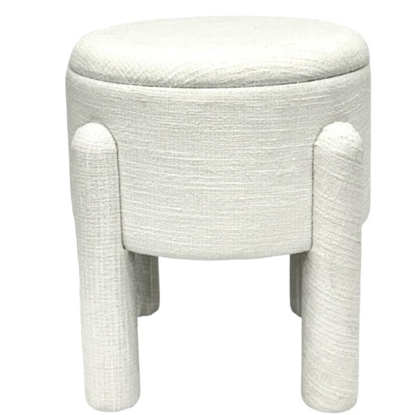 oscar storage stool 23cm Round upholstered stool with cylindrical legs