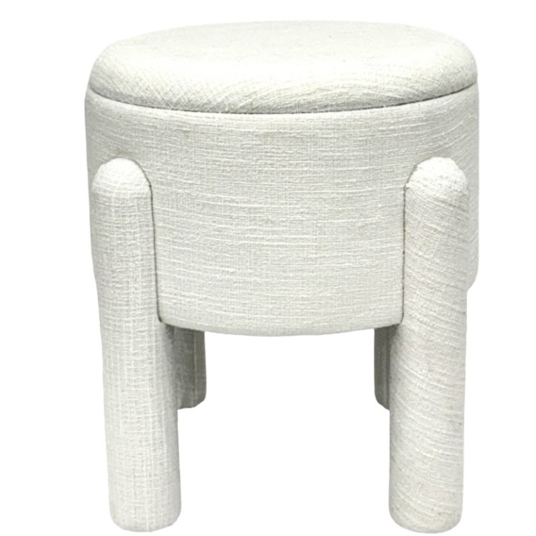 oscar storage stool 23cm Round upholstered stool with cylindrical legs