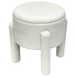 oscar storage stool 23cm Round upholstered stool with cylindrical legs