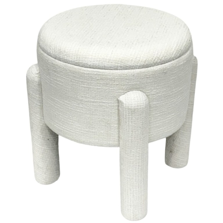 oscar storage stool 23cm Round upholstered stool with cylindrical legs