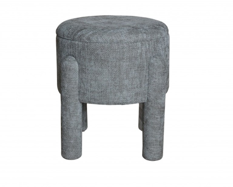 v637 e439178 202603021110 00.jpg Grey upholstered round stool with four legs