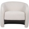 elysian occasional chair 72cm Beige upholstered tub armchair with curved backrest