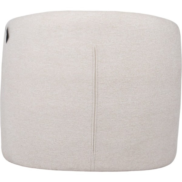 elysian occasional chair 72cm Light beige upholstered cylindrical ottoman with seam detail