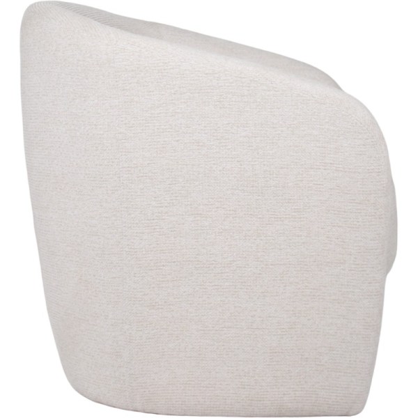 elysian occasional chair 72cm Light beige upholstered accent chair side view