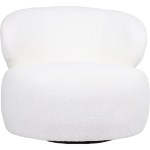 belvedere swivel occasional chair 73cm White boucle upholstered modern accent chair