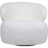 belvedere swivel occasional chair 73cm Modern white boucle armchair with rounded design