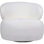 belvedere swivel occasional chair 73cm Modern white boucle armchair with rounded design