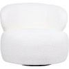 belvedere swivel occasional chair 73cm White boucle upholstered modern lounge chair