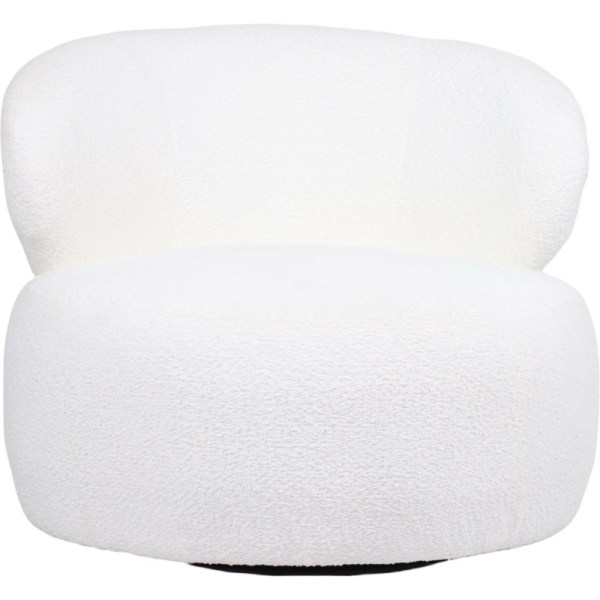 belvedere swivel occasional chair 73cm White boucle upholstered modern lounge chair