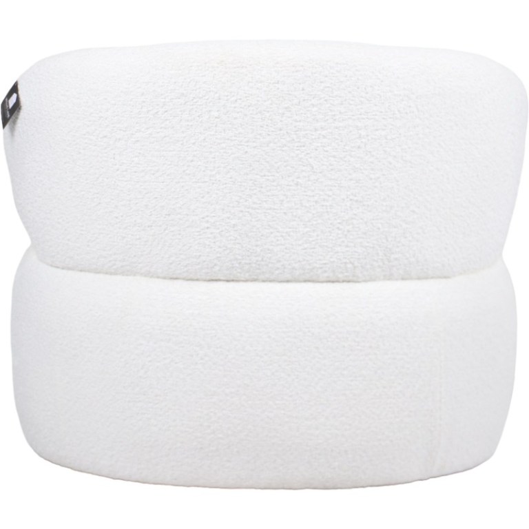 belvedere swivel occasional chair 73cm White textured fabric ottoman stool