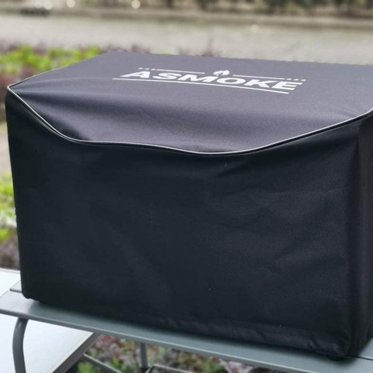 as300 grill cover Black ASmoke barbecue cover on outdoor table