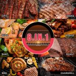 8-in-1 grill cooking methods collage with meats