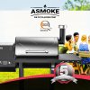 asmoke as660n 2 wood pellet grill silver ASMOKE pellet grill with five-year warranty badge