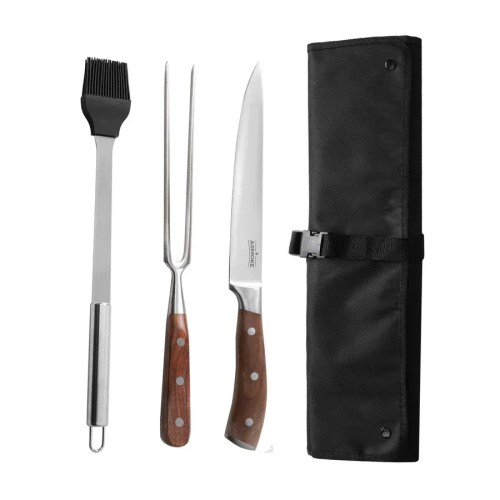 v642 asmoke bbq set 00.webp BBQ knife set with fork, brush and case