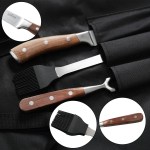 Barbecue tool set with wooden handles