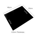 asmoke premium copper & black bbq grill mats (2 pack) non stick ptfe coating, cooking mats| reusable and easy to clean Black ASMOKE grill mat with dimensions labelled