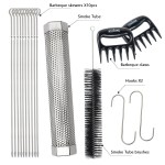 asmoke essential smart portable wood pellet grill & 3pc bbq tool set & 5lb applewood pellets BBQ accessory set with skewers and smoke tube