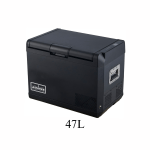 asmoke premium mini fridge | 47l compact refrigerator with roll bond evaporator & internal light for camping, rv & bbq Black 47L portable camping fridge freezer