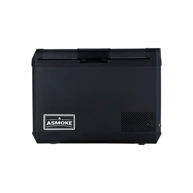 asmoke premium mini fridge | 47l compact refrigerator with roll bond evaporator & internal light for camping, rv & bbq Black ASMOKE portable fridge freezer unit