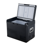 asmoke premium mini fridge | 47l compact refrigerator with roll bond evaporator & internal light for camping, rv & bbq Portable black electric cooler with open lid