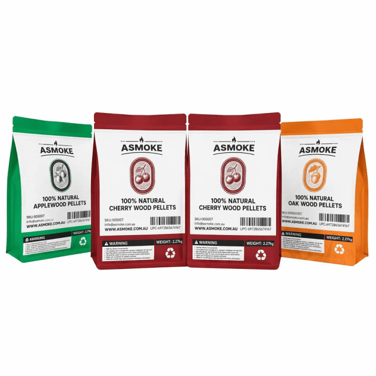 Four bags of ASMOKE natural wood pellets