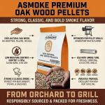 asmoke 19kg (40lbs) premium oak wood bbq smoker pellets bulk bundle (8 x 2.27kg bags) ASmoke premium oak wood pellets bag and features