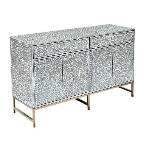 Mother-of-pearl inlay sideboard with brass legs